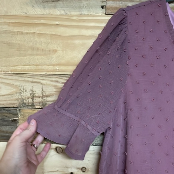 Reborn J size XL Mauve Blouse with Swedish Dot Textured and Princess Sleeves - Picture 4 of 7